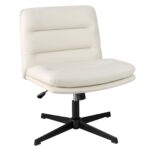 COSTWAY silla de escritorio sin ruedas con reposabrazos